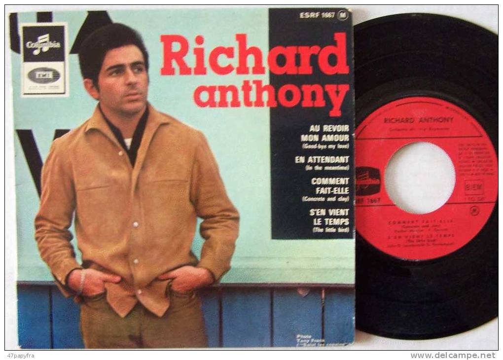 Richard ANTHONY 45T VINYLE EP BIEM ORIGINAL  En Bon état Au Revoir Mon Amour... - Nueva Era (New Age)