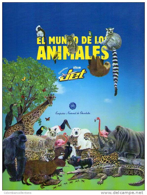 Lote 750, Colombia, 2007, Album De 250 Laminas, El Mundo De Las Animales, Chocolatinas Jet - [4] Temas