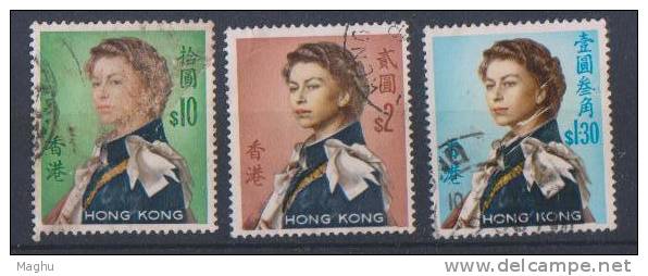 Hong Kong 1962 Used, 3v QE, Cond., As Scan - Oblitérés