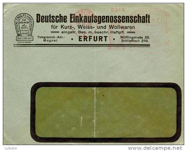 Motiv Brief  "Deutsche Einkaufsgenossenschaft, Erfurt"  (Freistempel)      1928 - Machines à Affranchir (EMA)