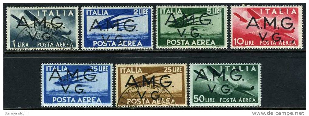 Italy 1LNC1-7 A.M.G. V.G. Mint/Used Airmail Set From 1946-47 - Neufs