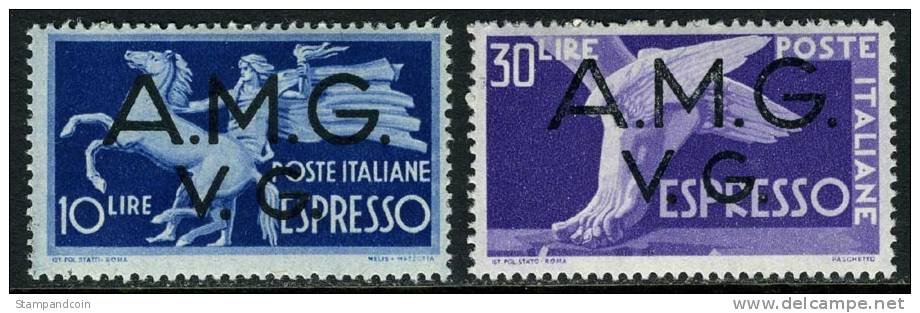 Italy 1LNE1-2 A.M.G. V.G. Mint/Used Express Mail Set From 1946 - Ongebruikt