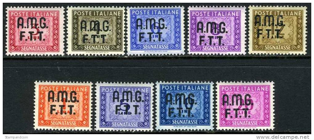 Trieste Zone A J7-15 Mint Hinged Set From 1949 - Strafport