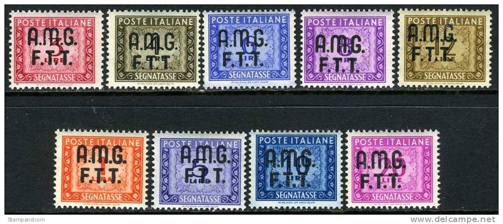 Trieste Zone A J7-15 Mint Hinged Set From 1949 - Portomarken