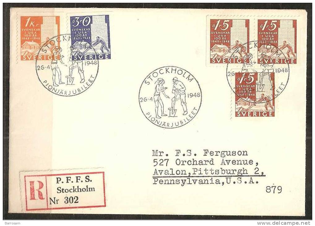 Sweden1948: Michel340-2A FDC - FDC