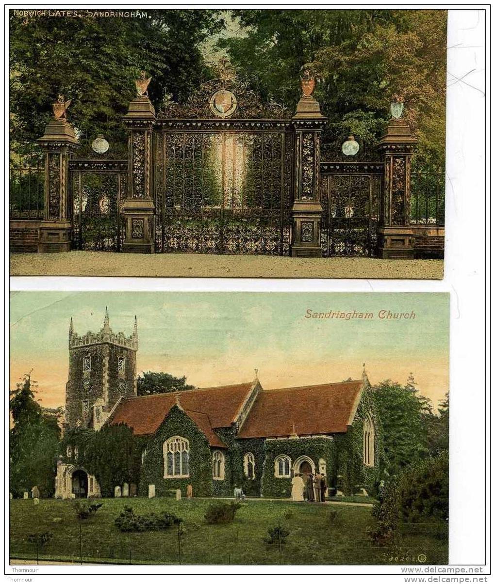 SANDRINGHAM  -  2 CARDS : NORWICH GATES -  CHURCH -  2  BELLES  CARTES  - VALENTINE´S SERIES - Other & Unclassified