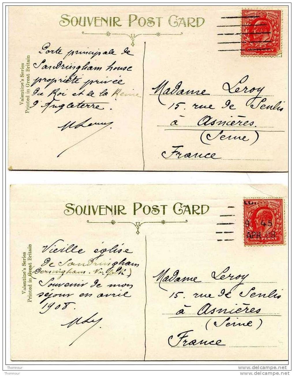 SANDRINGHAM  -  2 CARDS : NORWICH GATES -  CHURCH -  2  BELLES  CARTES  - VALENTINE´S SERIES - Autres & Non Classés