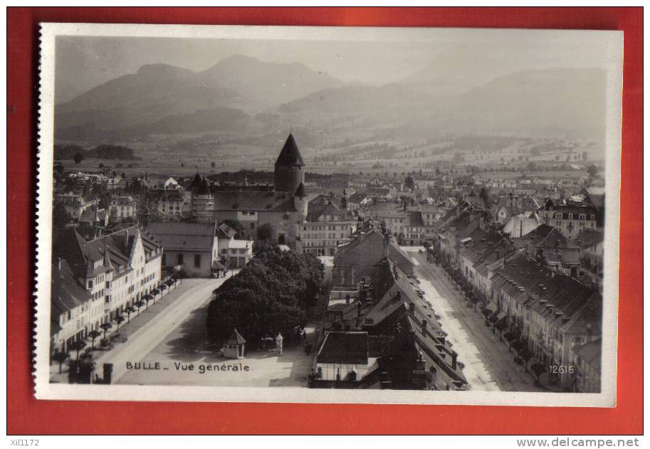 L468 Bulle, Vue Générale. Cachet 1933 Vers Bienne. Perrochet-Matile 12616 - Bulle