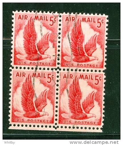 United States 1958 5 Cent Air Mail Issue #C50  Block Of 4 - 2a. 1941-1960 Oblitérés