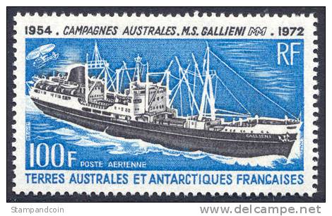 FSAT C28 Mint Never Hinged 100fr M.S. Gallieni From 1973 - Airmail