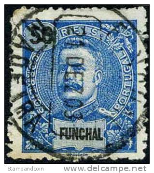 Funchal #21a XF Used 50r (perf 12-1/2) From 1897 - Funchal