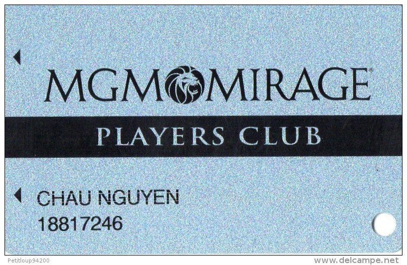 CARTE DE CASIN0  ETATS-UNIS  MGM MIRAGE Playeurs Club - Altri & Non Classificati