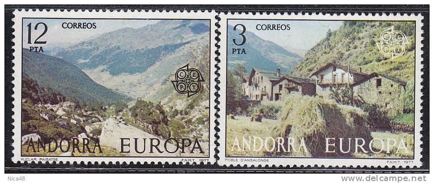 Europa  1977 - Andorra Spagnola Nuovi  2 Val Unificato	 100/101 - 1977