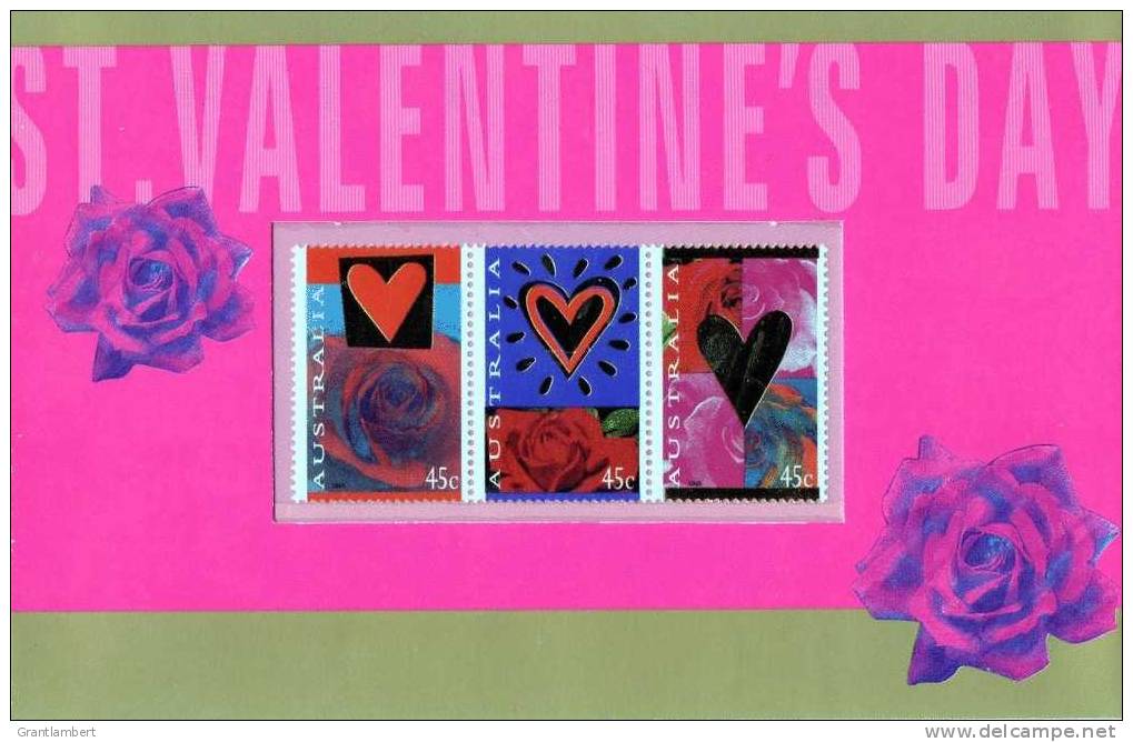 Australia 1995 45c Hearts And Roses Valentine's Day  Presentation Pack - See 2nd Scan - Presentation Packs