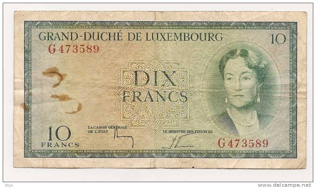 LUXEMBOURG - 10 FRANCS 1954 / SERIE G - Luxemburgo