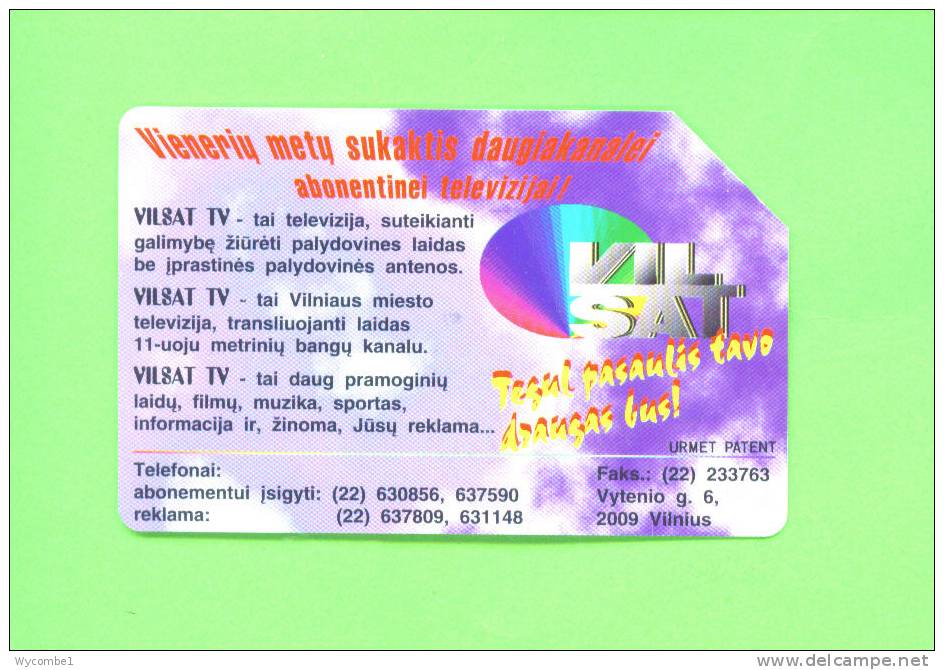 LITHUANIA  -  Urmet Phonecard As Scan - Lituanie