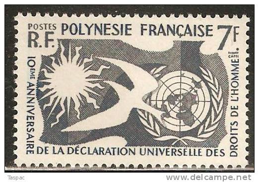 French Polynesia 1958 Mi# 14 ** MNH - Human Rights Issue - Neufs