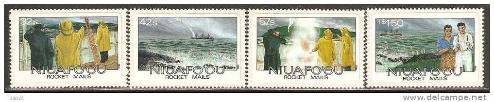 Niuafo´ou 1985 Mi# 61-64 ** Self-Adhesive - Rocket Mails - Tonga (1970-...)