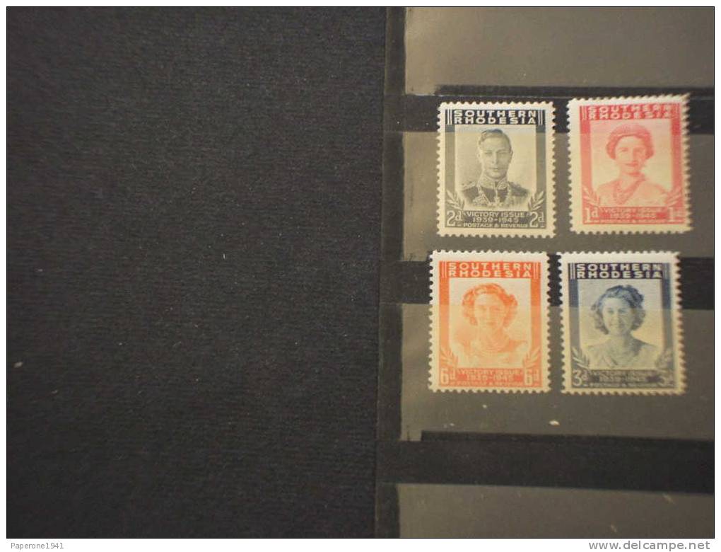 SOUTHERN RHODESIA - 1945 VICTORY ISSUE 4v. - NUOVI(++) - Rhodesia Del Sud (...-1964)