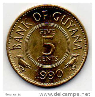 GUYANA 5 CENTS 1990 - Autres – Amérique