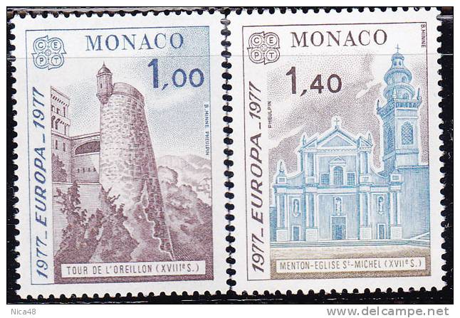 Europa  1977 - Monaco Nuovi  2 Val  Un.1101/1102 - 1977