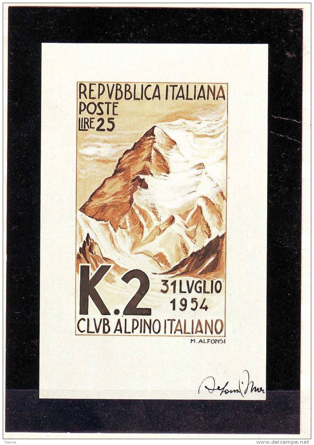 1954 Italy Club Alpino K2 Peak Memory Reprint - Escalada