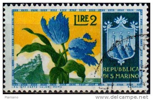 PIA - SAN  MARINO  - 1953 - Flora : Tulipani  -  (SAS  401) - Usados