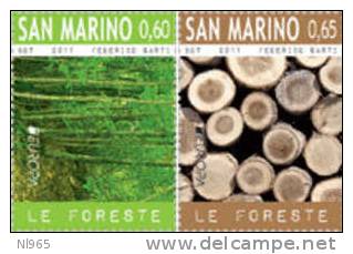 REPUBBLICA DI SAN MARINO - ANNO 2011 - EUROPA LE FORESTE - NUOVI MNH ** - Unused Stamps