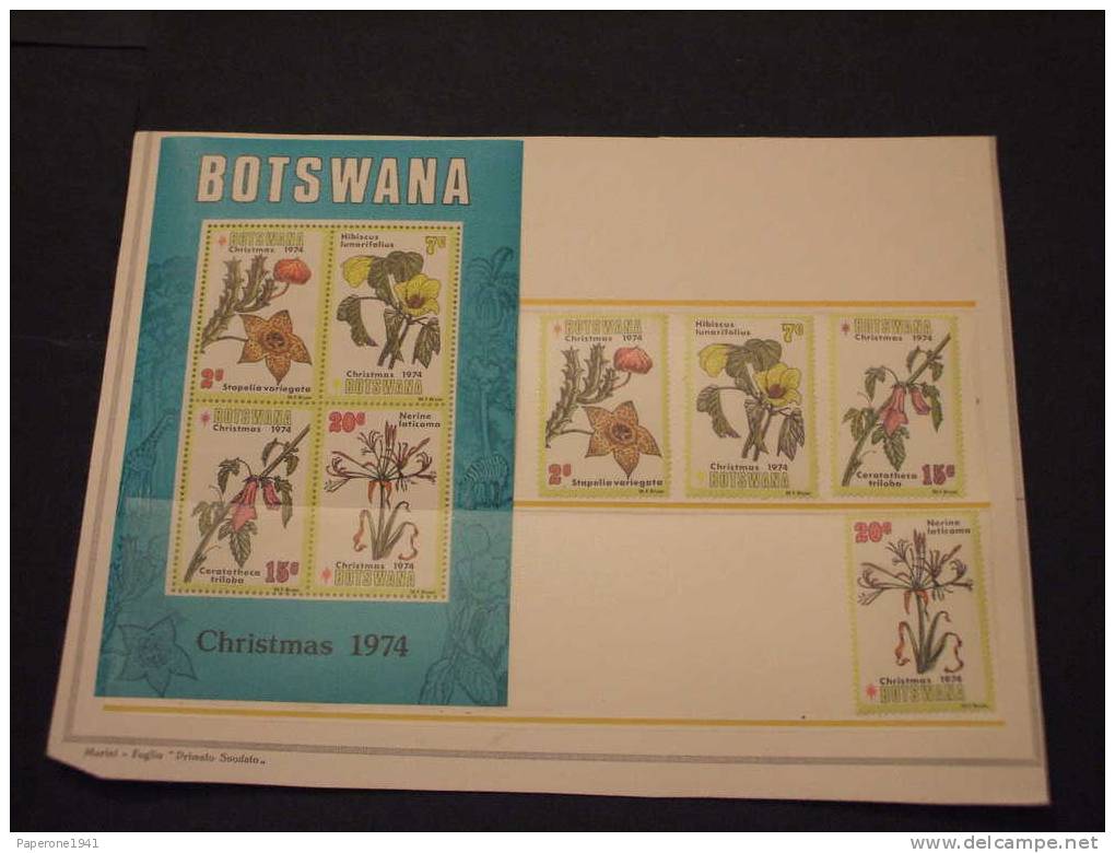 BOTSWANA - 1974 NATALE(FIORI) 4v.+BF - NUOVI(++)-TEMATICHE - Botswana (1966-...)