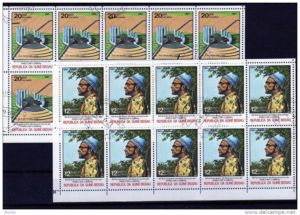 Geburtstag Amilcar Cabral 1984 Leben Des Freiheitskämpfer Guinea Bissau 793/6 4x10-KB O 32€ Sheetlet From Africa - Guinea-Bissau