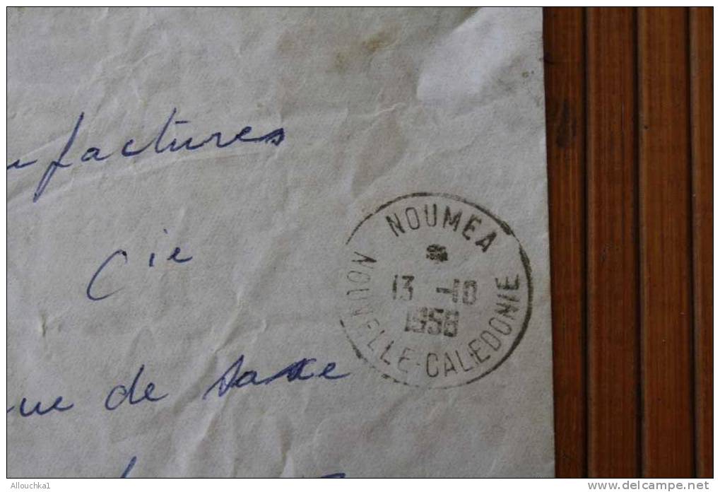 NOUMEA NOUVELLE CALEDONIE  EX COLONIE FRANCAISE  1956 LETTRE  >MARCOPHILIE P/ HORLOGERIE LYON - Brieven En Documenten