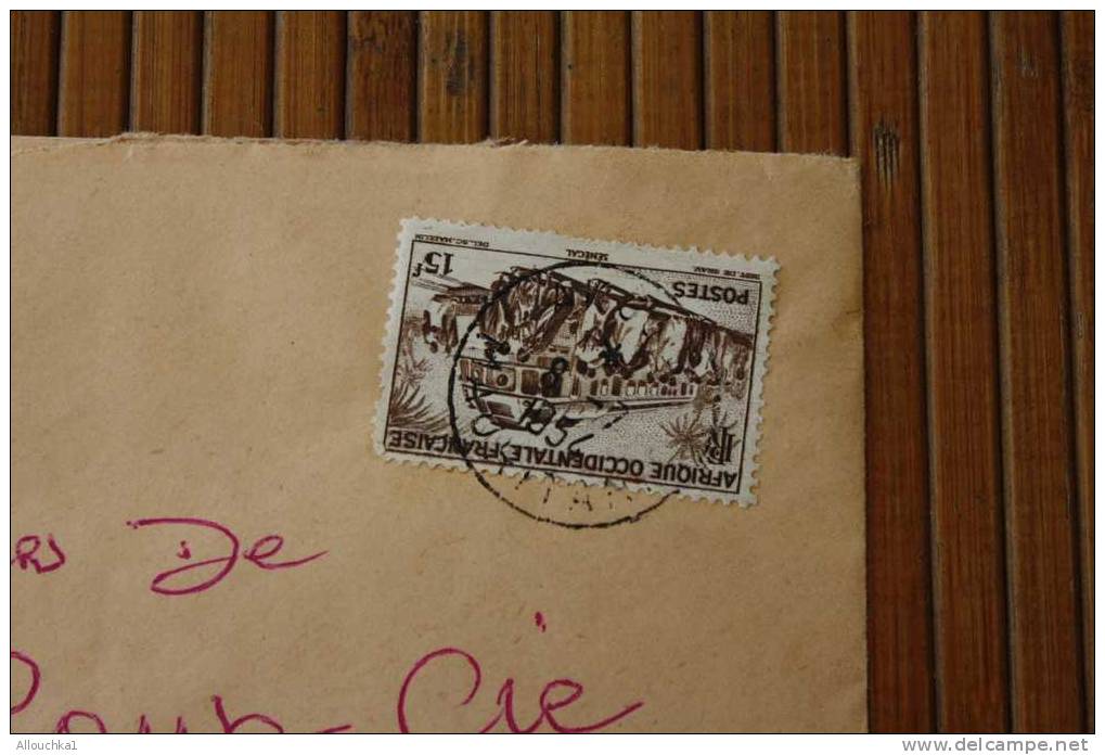 >A.O.F.  AFRIQUE OCCIDENTALE  FRANCAISE  EX COLONIE 1950 LETTRE  >MARCOPHILIE P/ HORLOGERIE LYON - Covers & Documents