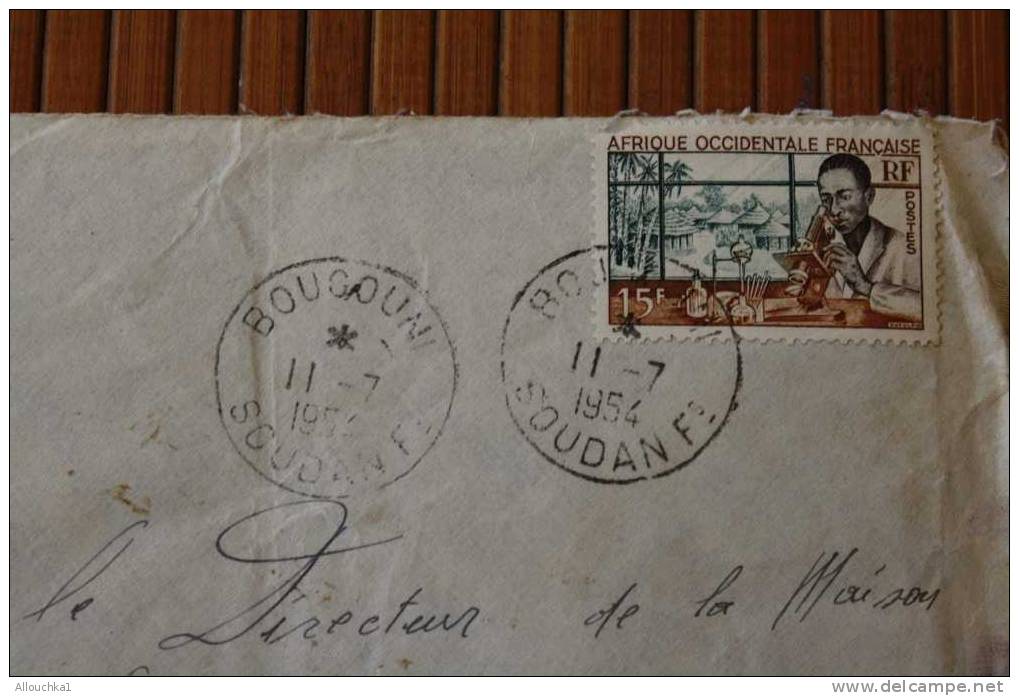 BOUGOUNI >A.O.F.  AFRIQUE OCCIDENTALE    FRANCAISE  EX COLONIE 1954 LETTRE  >MARCOPHILIE P/ HORLOGERIE LYON - Sonstige & Ohne Zuordnung