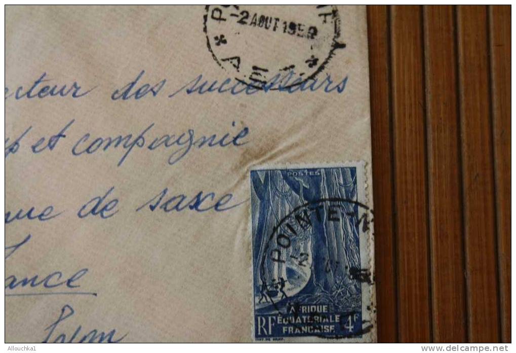 POINTE NOIRE   A.E.F. AFRIQUE EQUATORIALE  FRANCAISE  EX COLONIE 1952 LETTRE >MARCOPHILIE P/ HORLOGERIE LYON - Storia Postale