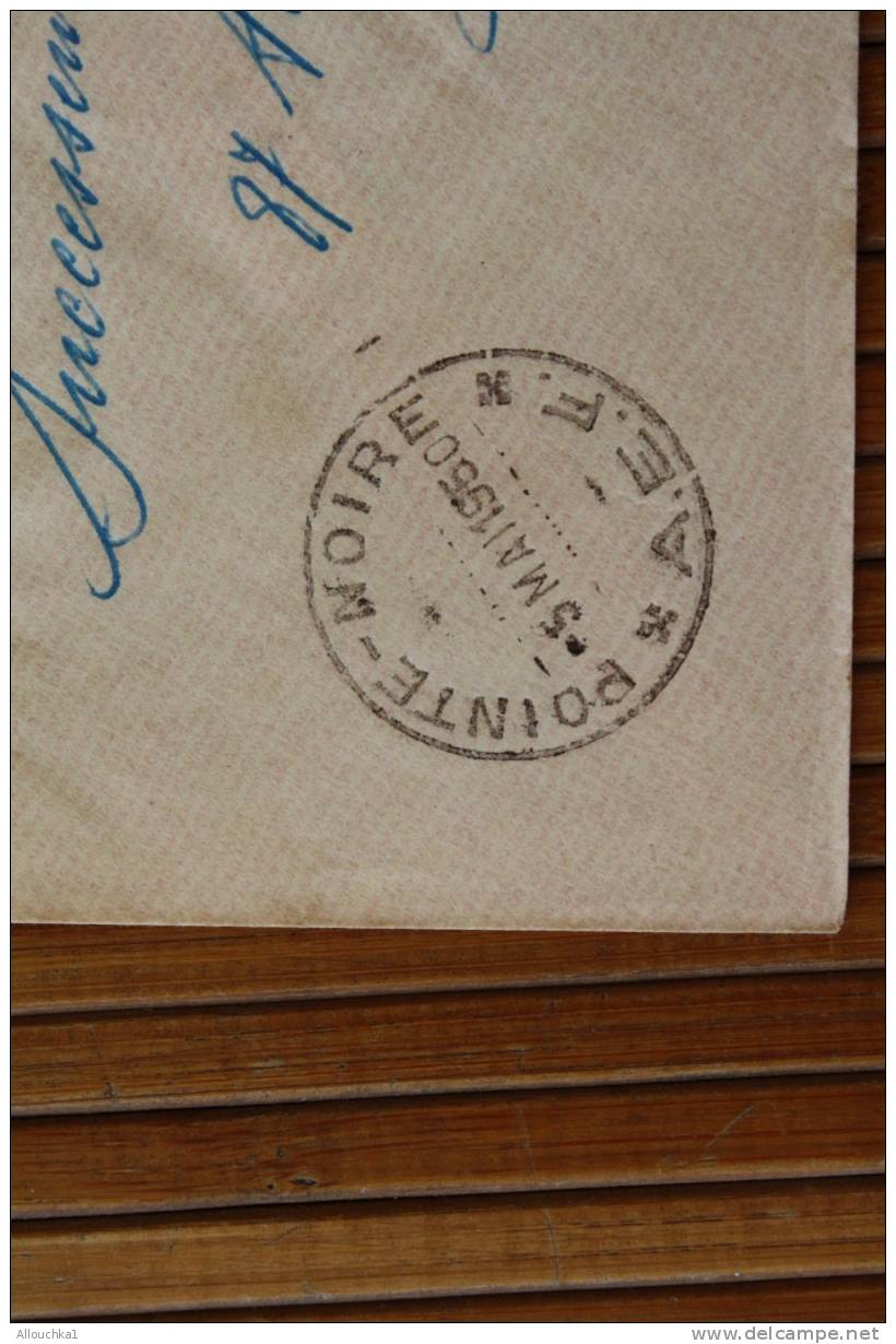 POINTE NOIRE   A.E.F. AFRIQUE EQUATORIALE  FRANCAISE  EX COLONIE 1950 LETTRE  Recommandé >MARCOPHILIE P/ HORLOGERIE LYON - Covers & Documents