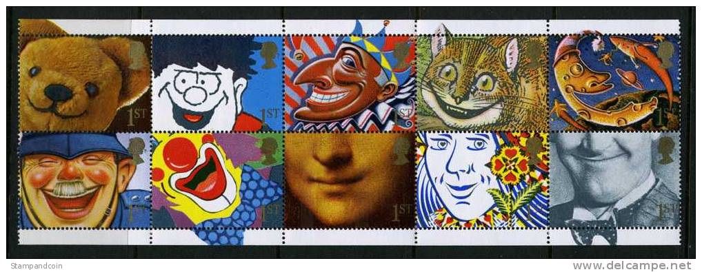 GB #1313a Mint Never Hinged Smile Booklet Pane From 1990 - Unused Stamps