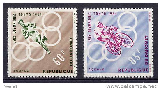 Dahomey 1964 Olympic Games Tokyo, Cycling Etc. Set Of 2 MNH - Summer 1964: Tokyo