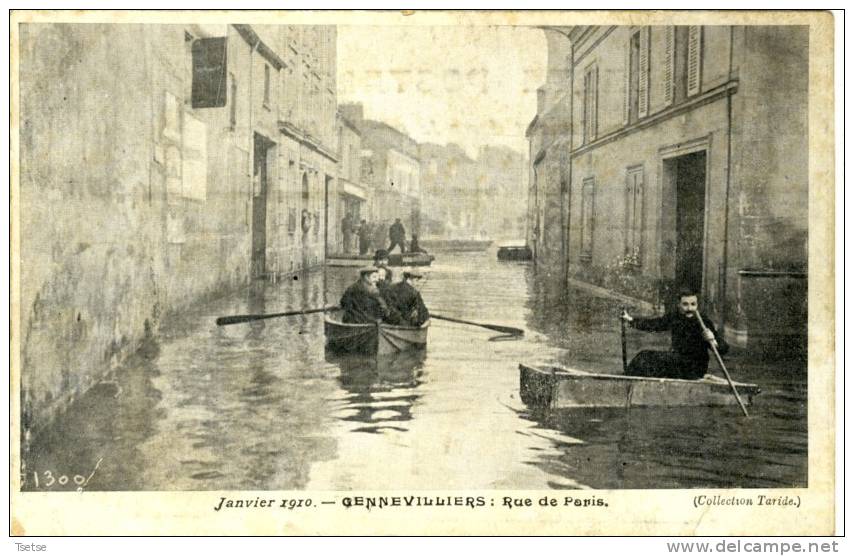 Gennevilliers - Inondations - Janvier 1910 - Rue De Paris - Gennevilliers