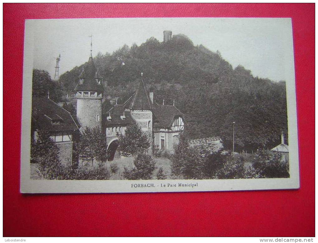 CPA -57-FORBACH-LE PARC MUNICIPAL-NON VOYAGEE -PHOTO RECTO / VERSO- CARTE EN BON ETAT - Forbach