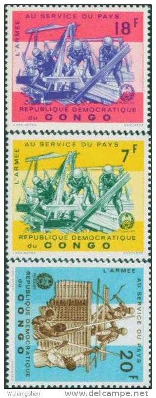 DA0480 Congo 1963 Civil-military Cooperation 3v MNH - Andere & Zonder Classificatie