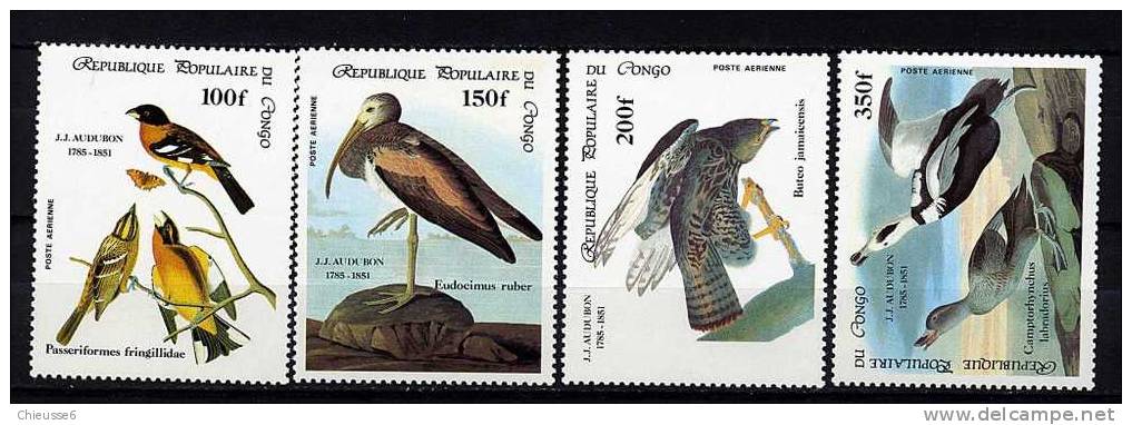 Rep. Congo ** PA N° 332 à 335 - Oiseaux - Neufs