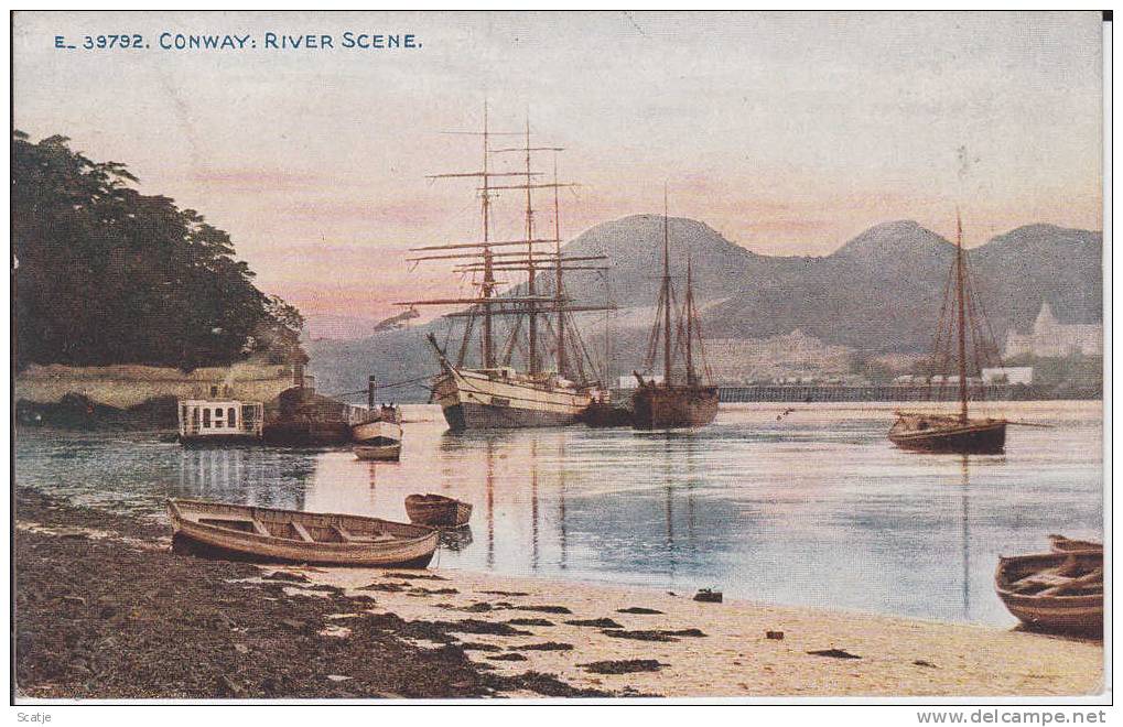 Conway:  River Scene -  Beschreven - Cardiganshire