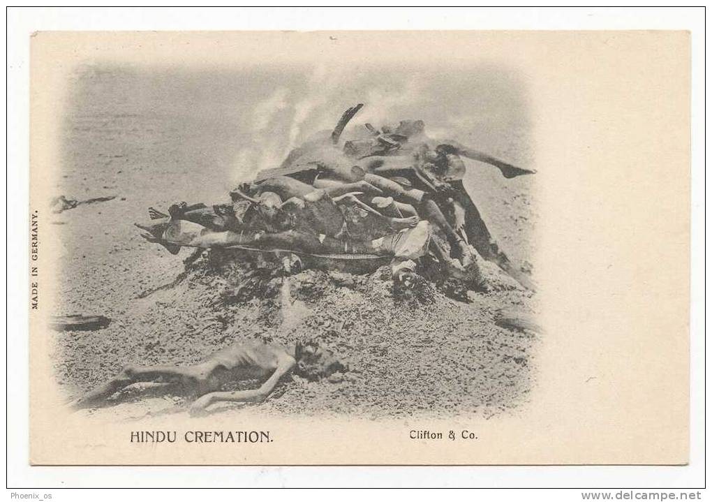 INDIA - Hinduism, Hindu Cremation, Death Old Postcard - Buddhismus