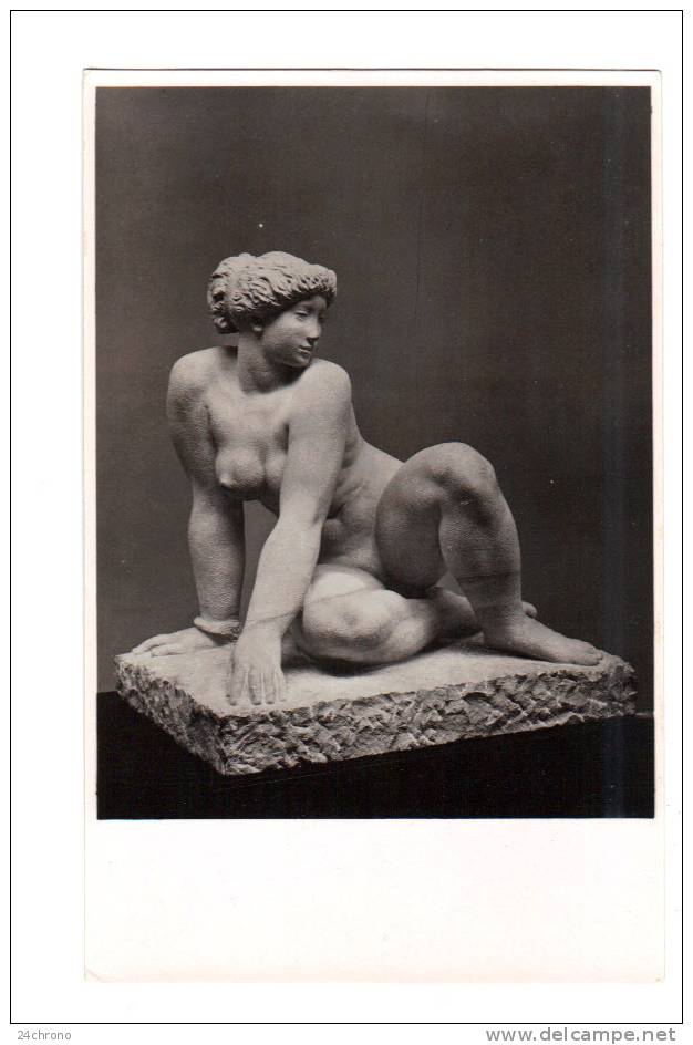 Danish Art Treasures: Sculpture Gerhard Henning, Seated Girl 1936, Jeune Femme Nue, Seins, Pubis (11-454) - Sculptures