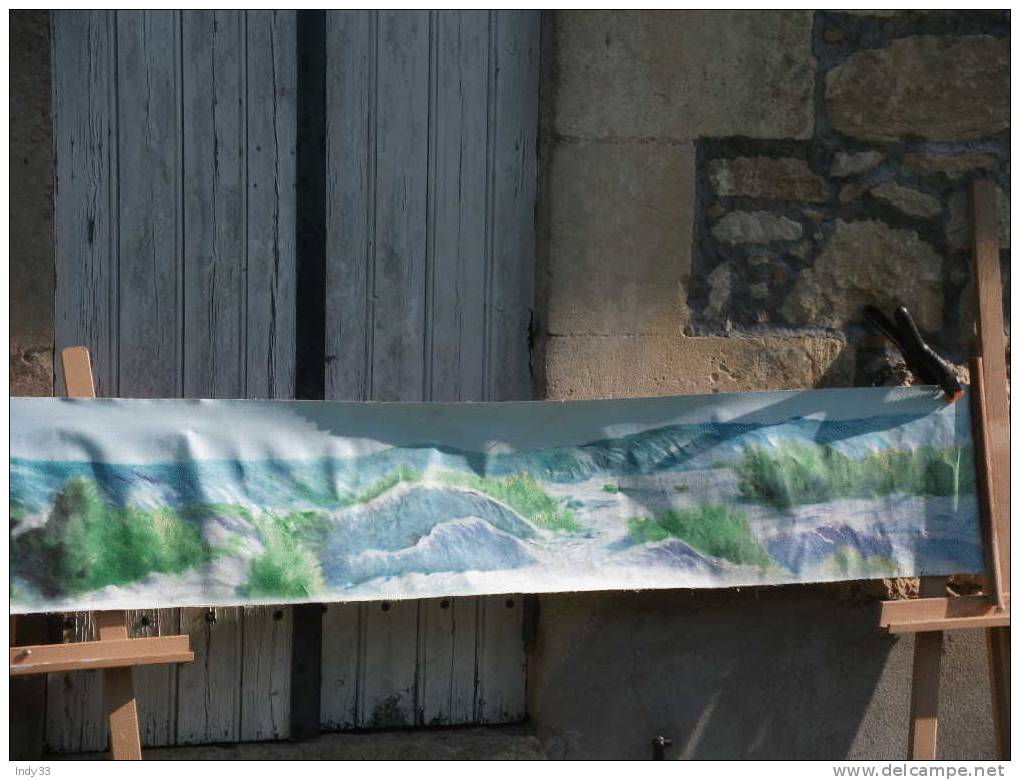 - PROVENCE . PANORAMIQUE .  HUILE SUR TOILE DE SYLVAIN GEORGES MONTEE EN KAKEMONO FACON VOLUMEN (horizontal) - Drawings