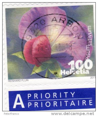 2011 Svizzera - Fiori - Pisum Sativum - Used Stamps