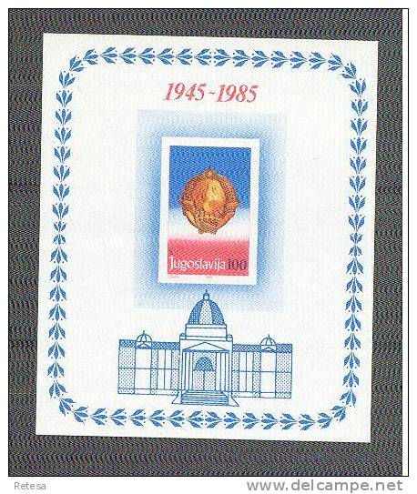 JOEGOSLAVIE  40 JAAR REPUBLIEK WAPENSCHILD    1985 ** - Blocks & Sheetlets