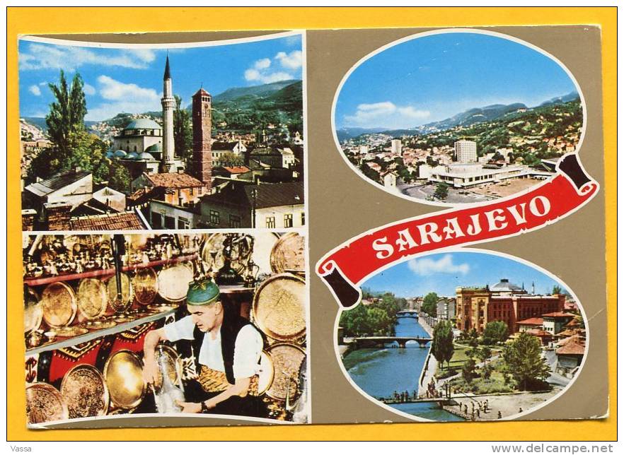 SARAJEVO. CP Editée Pouir Les Jeux Olympiques 1984. Olympic Games Stamp - Hiver 1984: Sarajevo