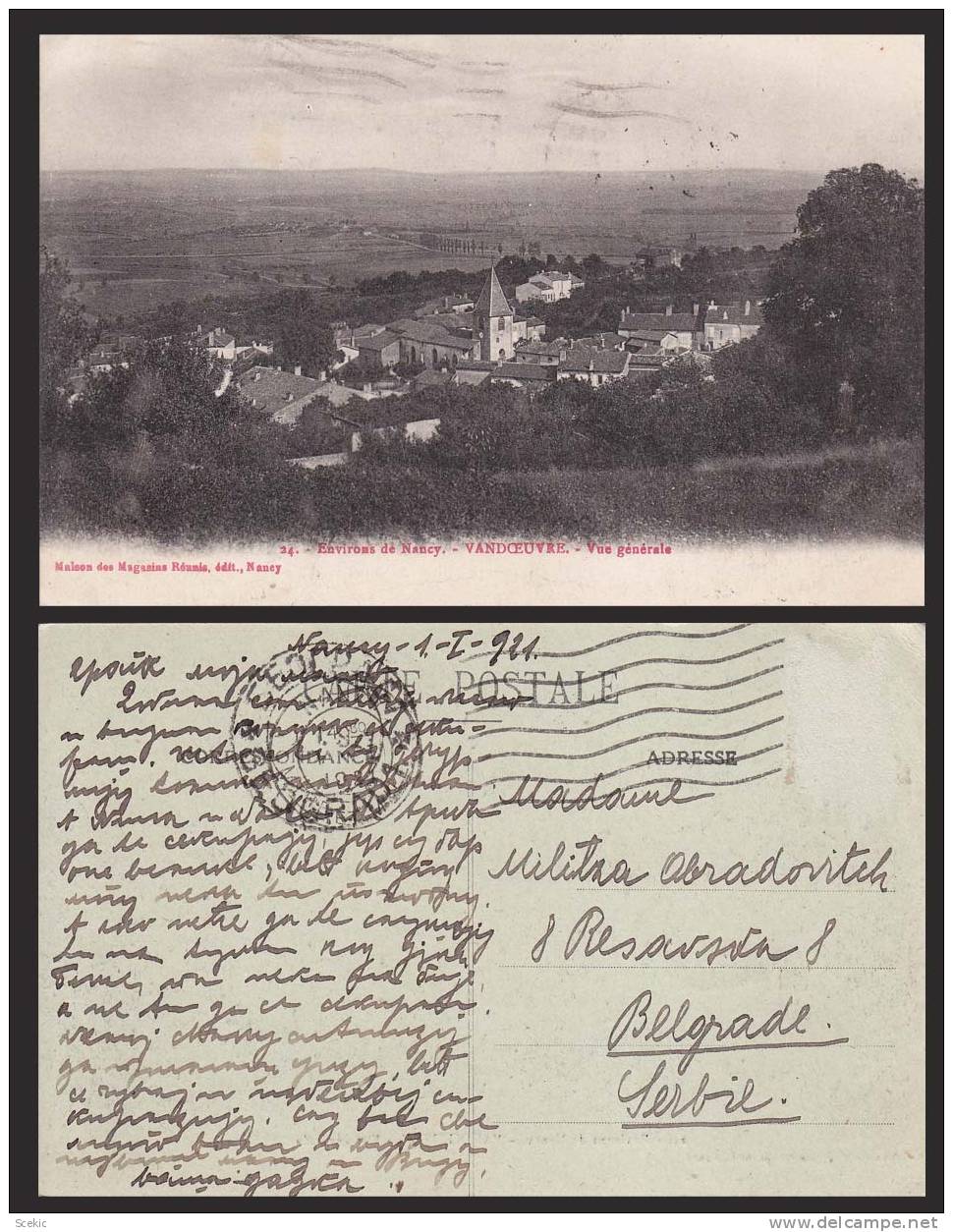 FRANCE VANDOEUVRE VUE GENERALE OLD POSTCARD - D8239 - Vandoeuvre Les Nancy