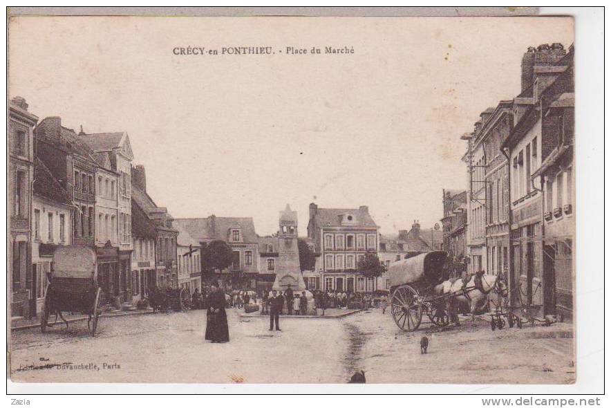 80.122/  CRECY EN PONTHIEU - Place Du Marché - Crecy En Ponthieu